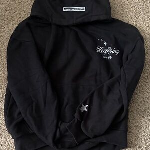 Black Hoodie with Motivational Text